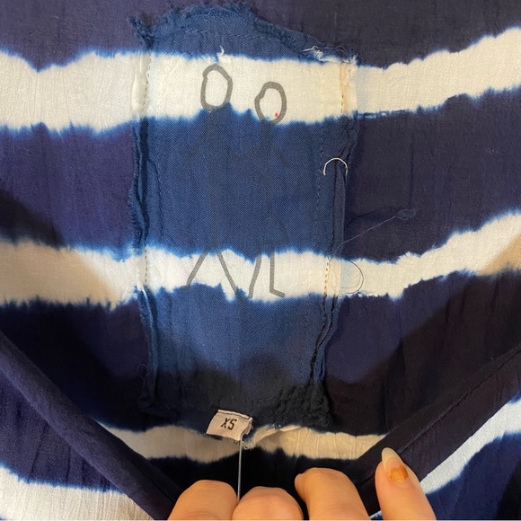 NWT Johnny Was Baillon Tunic Tie Dye Stripe Dress Blue Bell Sleeves PG2003-417 - Picture 4 of 13